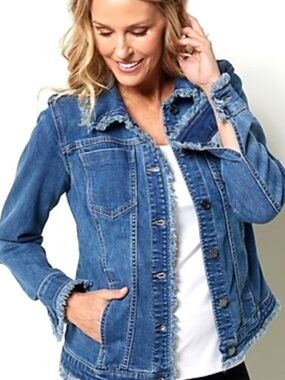 Susan Graver Stretch Denim Jean Spring Jacket - S